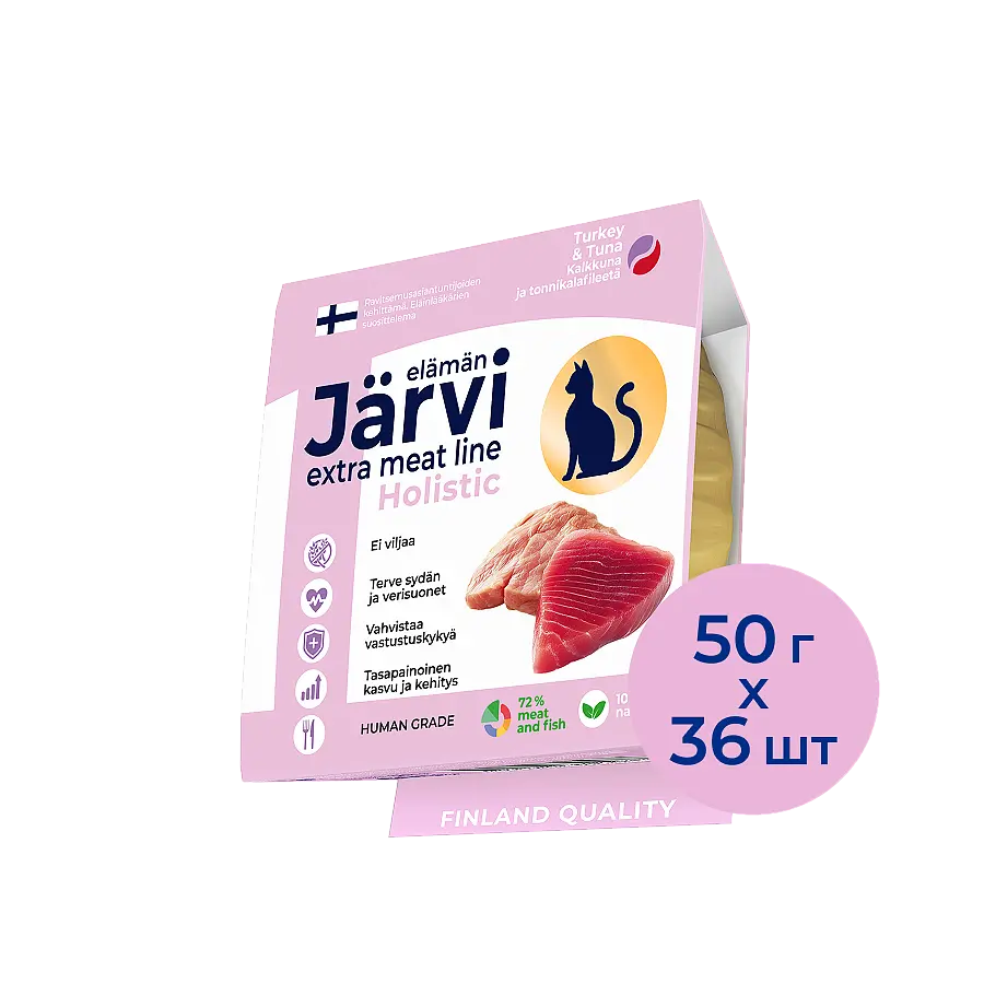 Мясные волокна Extra meat line из индейки и тунца в желе для кошек и котят (индейка и тунец)