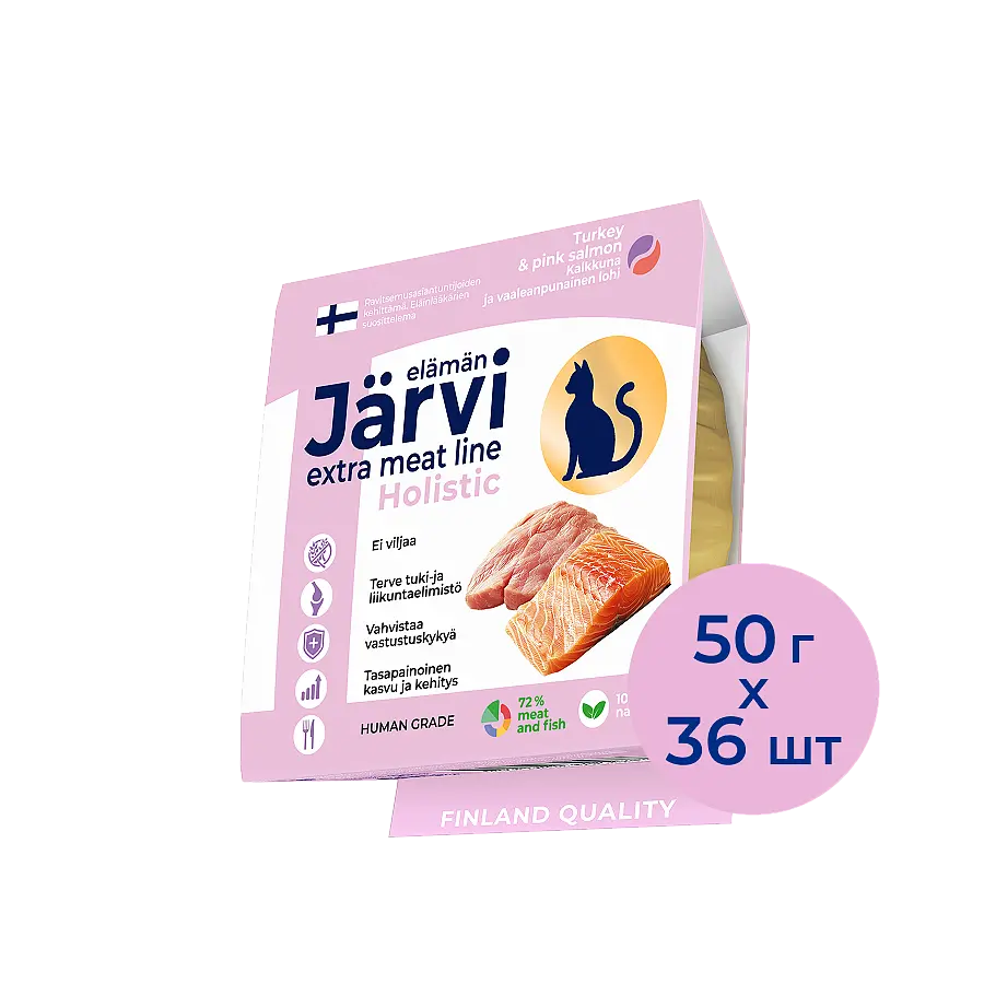 Мясные волокна Extra meat line из индейки и горбуши в желе для кошек и котят (индейка и горбуша)